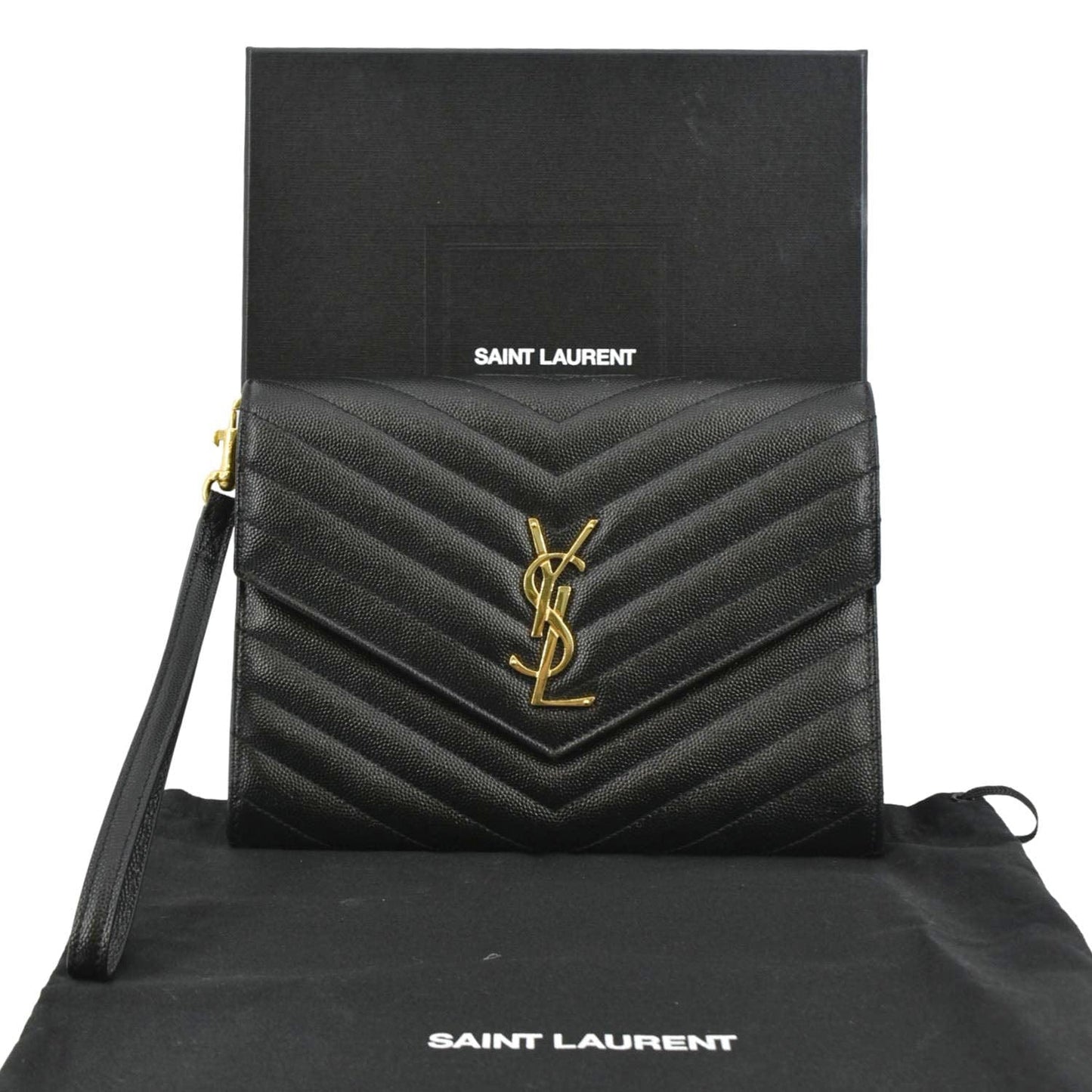 Saint Laurent Leather Black Clutch Style 2
