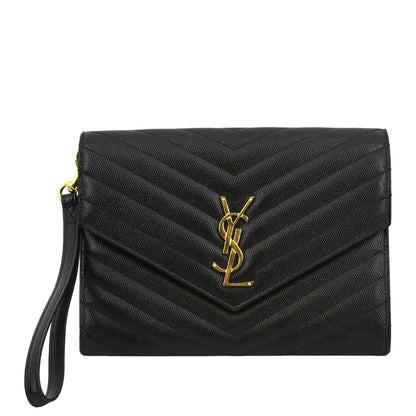 Saint Laurent Leather Black Clutch Style 2