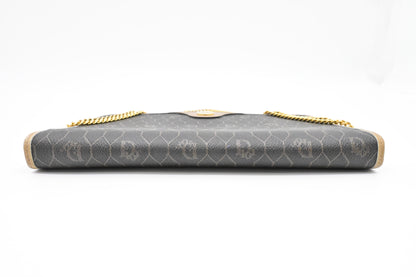 Dior Chain Shoulder Bag in Black Honeycomb Canvas