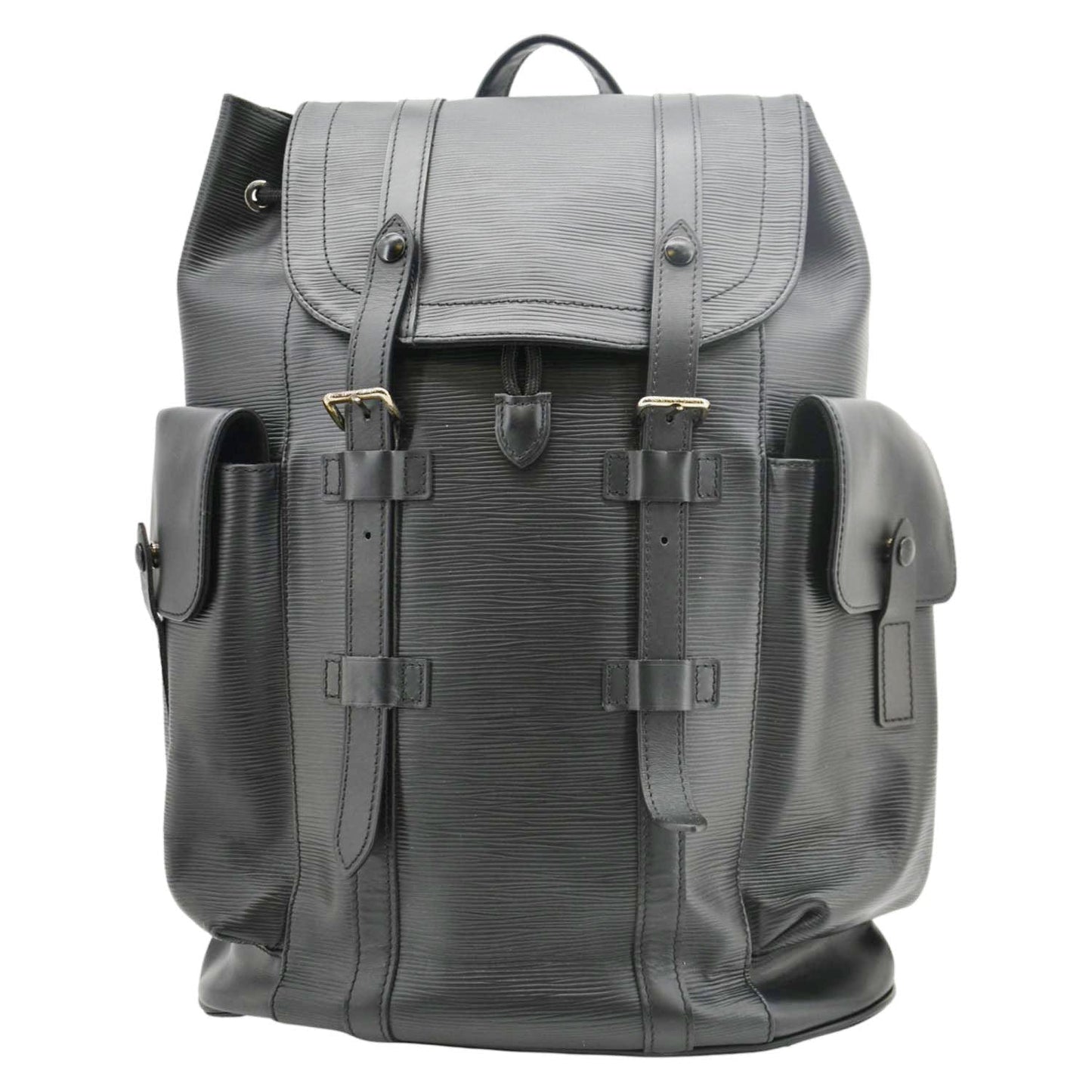 LOUIS VUITTON Christopher Epi Leather Backpack Bag Black