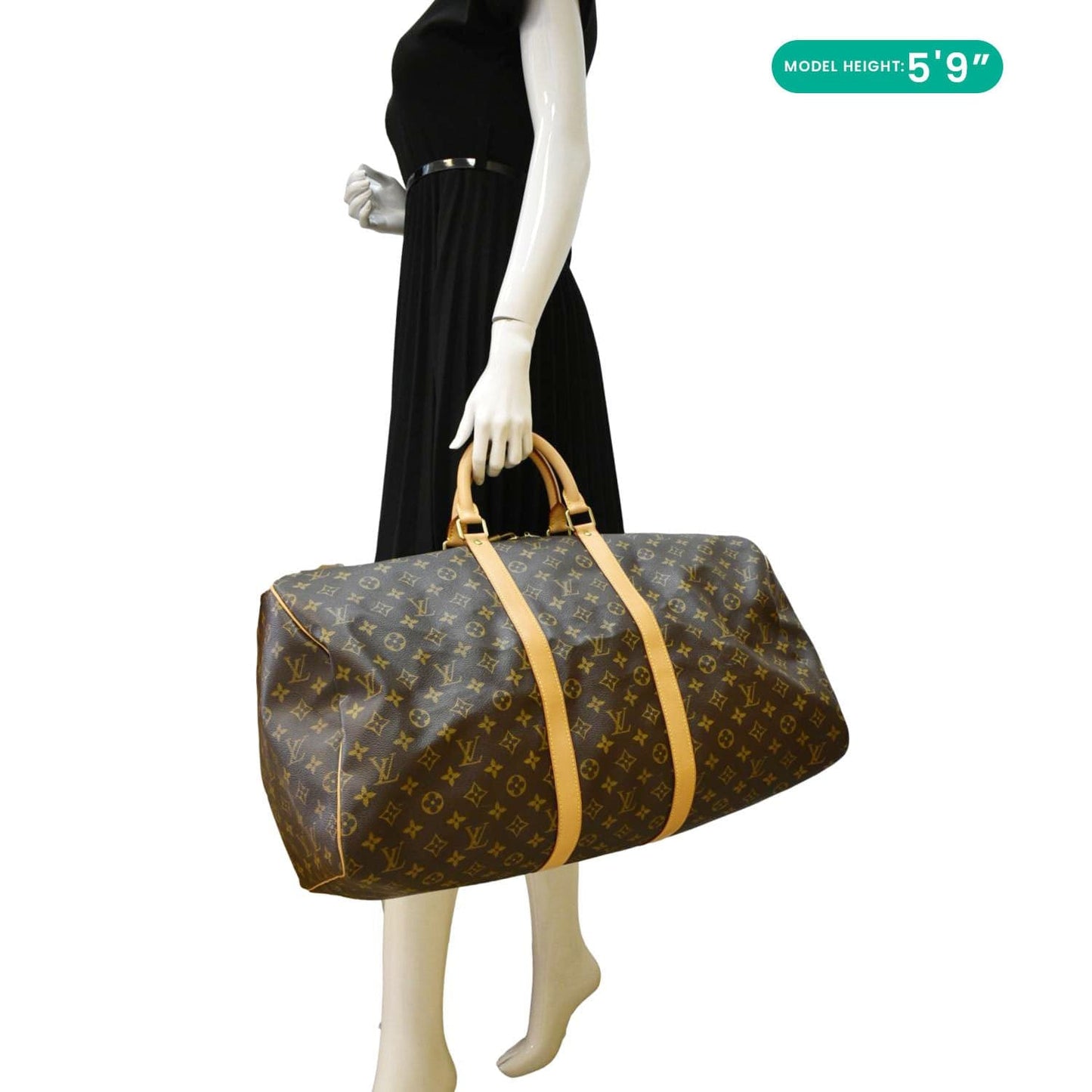 LOUIS VUITTON Keepall 55 Monogram Canvas Travel Bag Brown