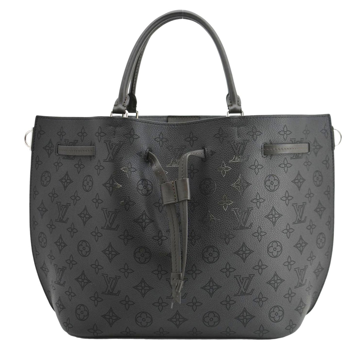 LOUIS VUITTON Girolata Monogram Mahina Leather Shoulder Bag Black