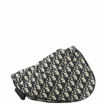 Christian Dior Saddle Oblique Jacquard Belt Crossbody Bag Navy Blue