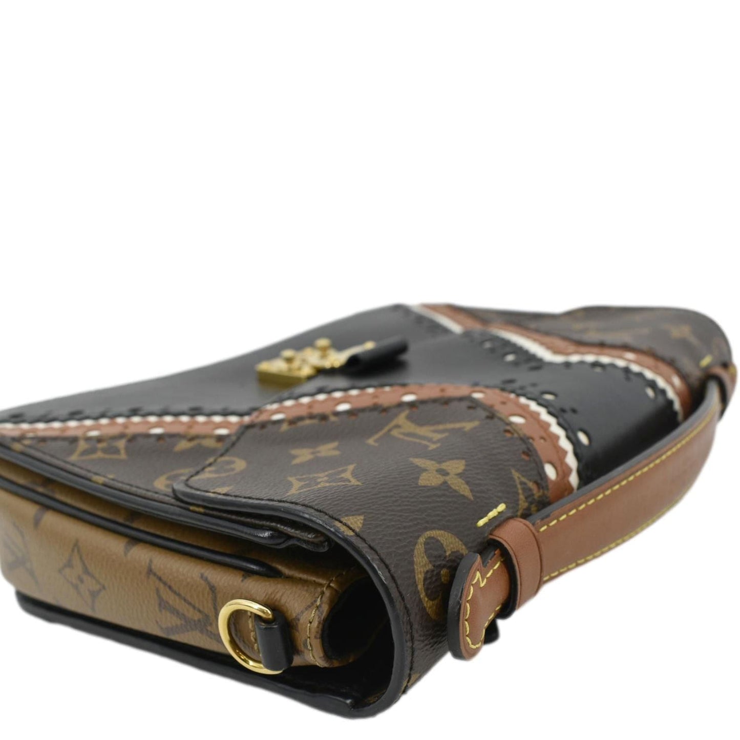 LOUIS VUITTON Metis Pochette Brogue Reverse Monogram Shoulder Bag Black