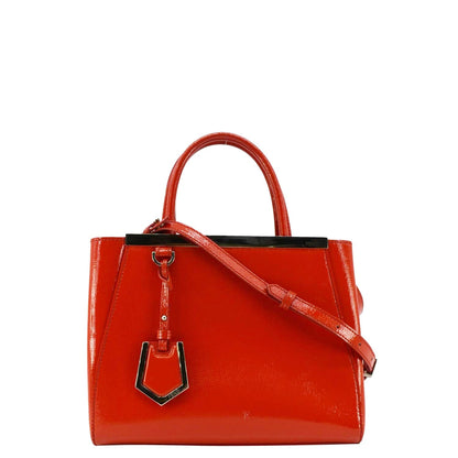 Fendi Tote Leather Red Tote Bag Style 25