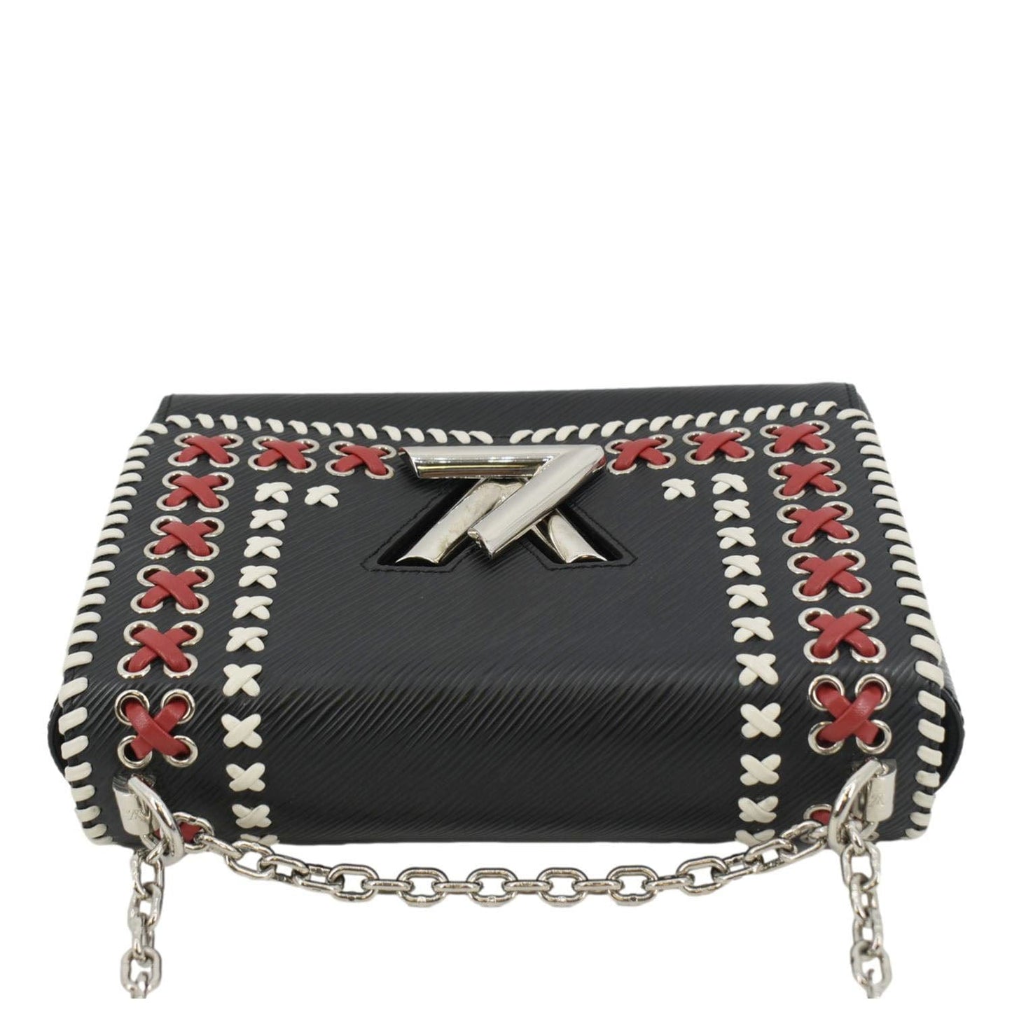 LOUIS VUITTON Twist Whipstitch MM Epi Leather Shoulder Bag Black