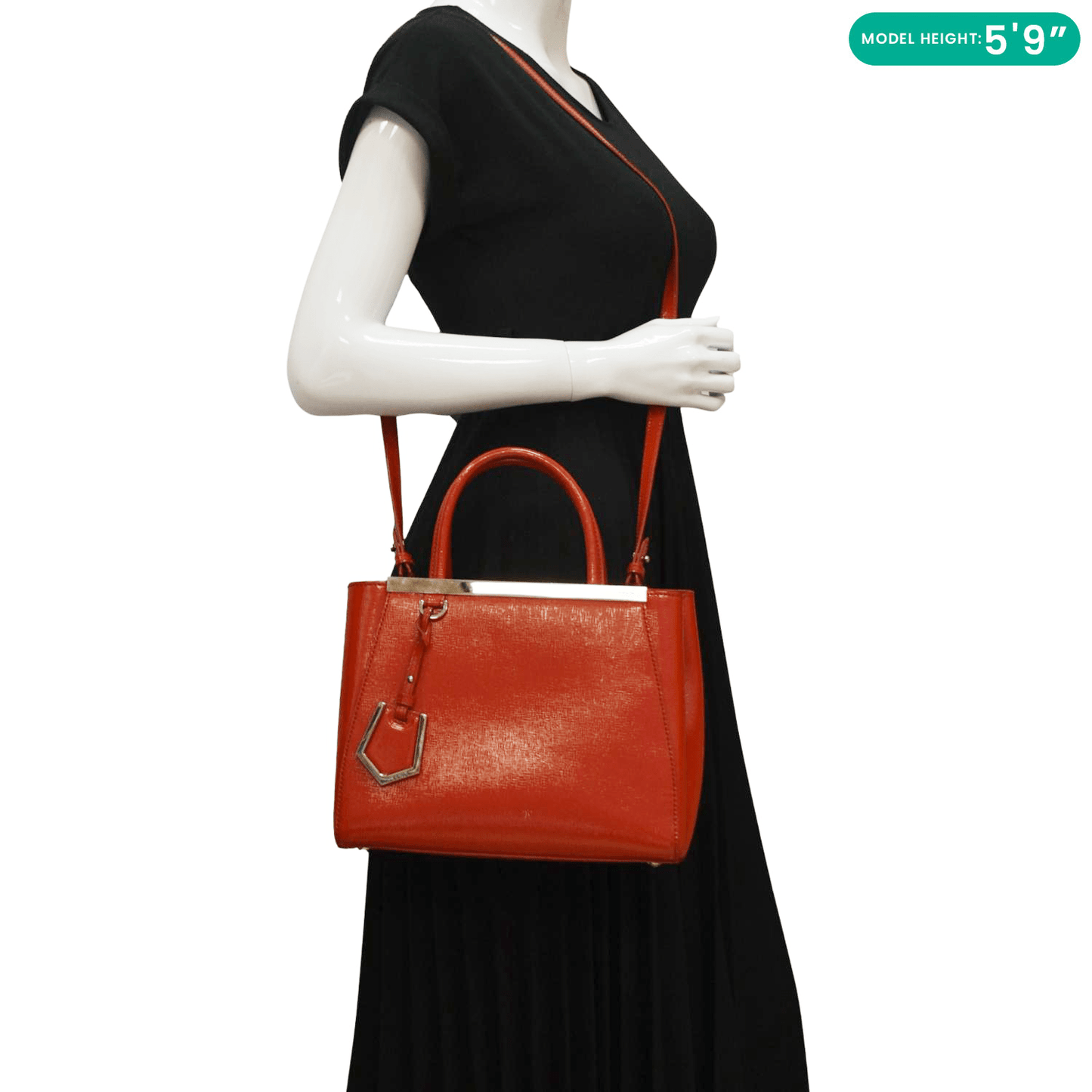 Fendi Tote Leather Red Tote Bag Style 25