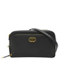 Christian Dior Caro Grained Leather Double Pouch Crossbody Bag Black