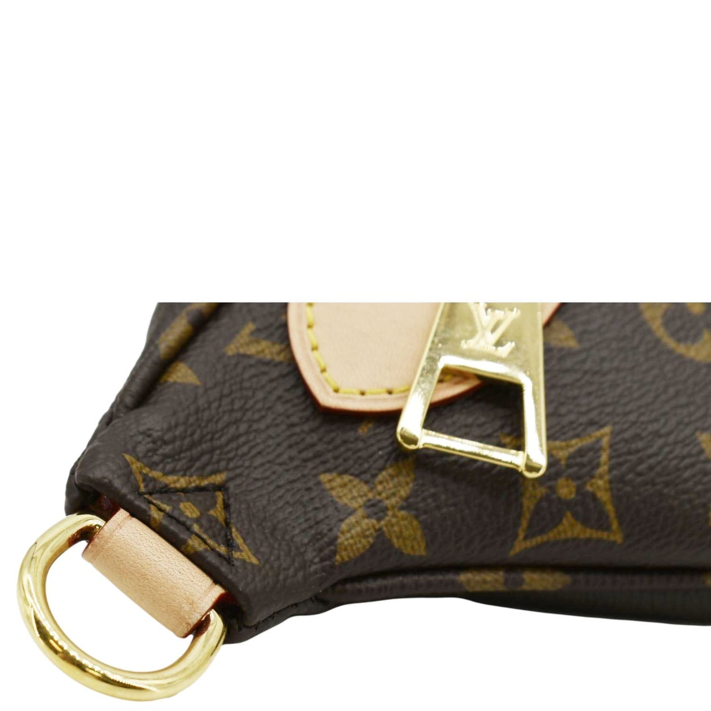 LOUIS VUITTON High Rise Monogram Canvas Bumbag Brown No Strap