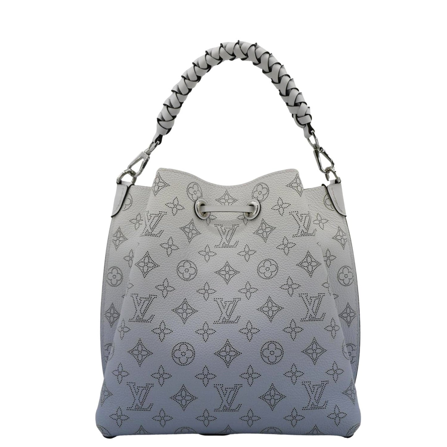 LOUIS VUITTON Muria Mahina Perforated Leather Shoulder Bag Light Blue
