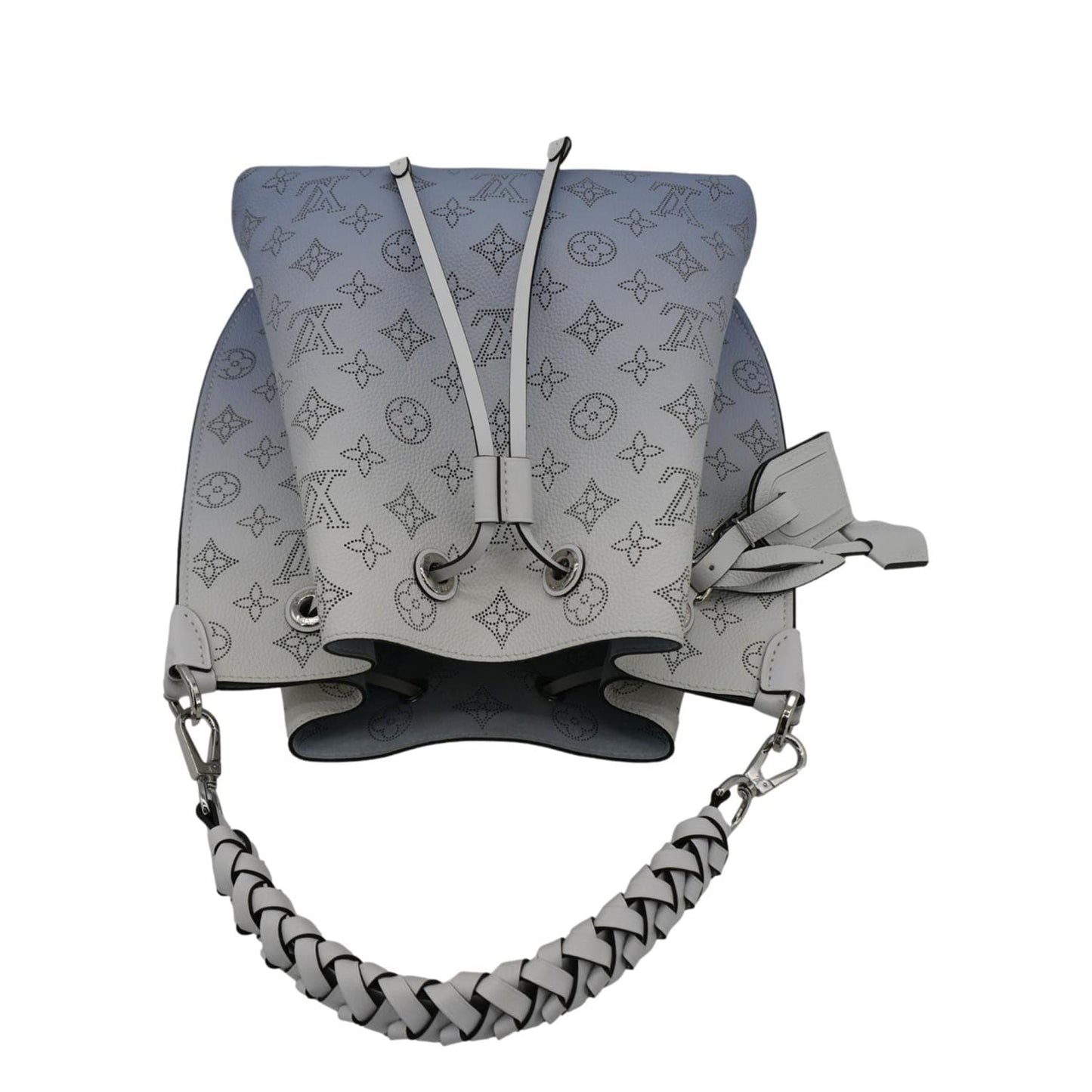 LOUIS VUITTON Muria Mahina Perforated Leather Shoulder Bag Light Blue