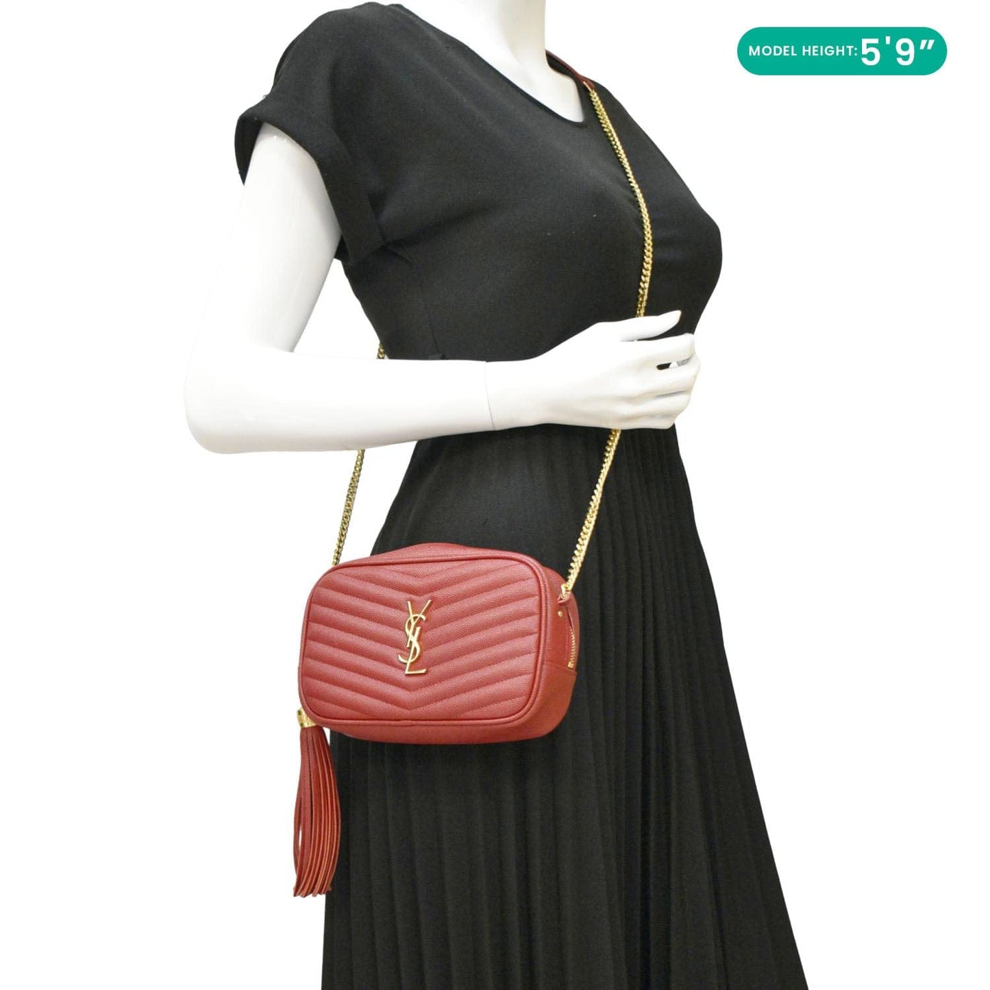 Saint Laurent Lou Leather Red Crossbody Style 14