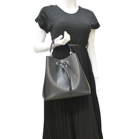 LOUIS VUITTON NeoNoe Epi Leather Shoulder Bag Black