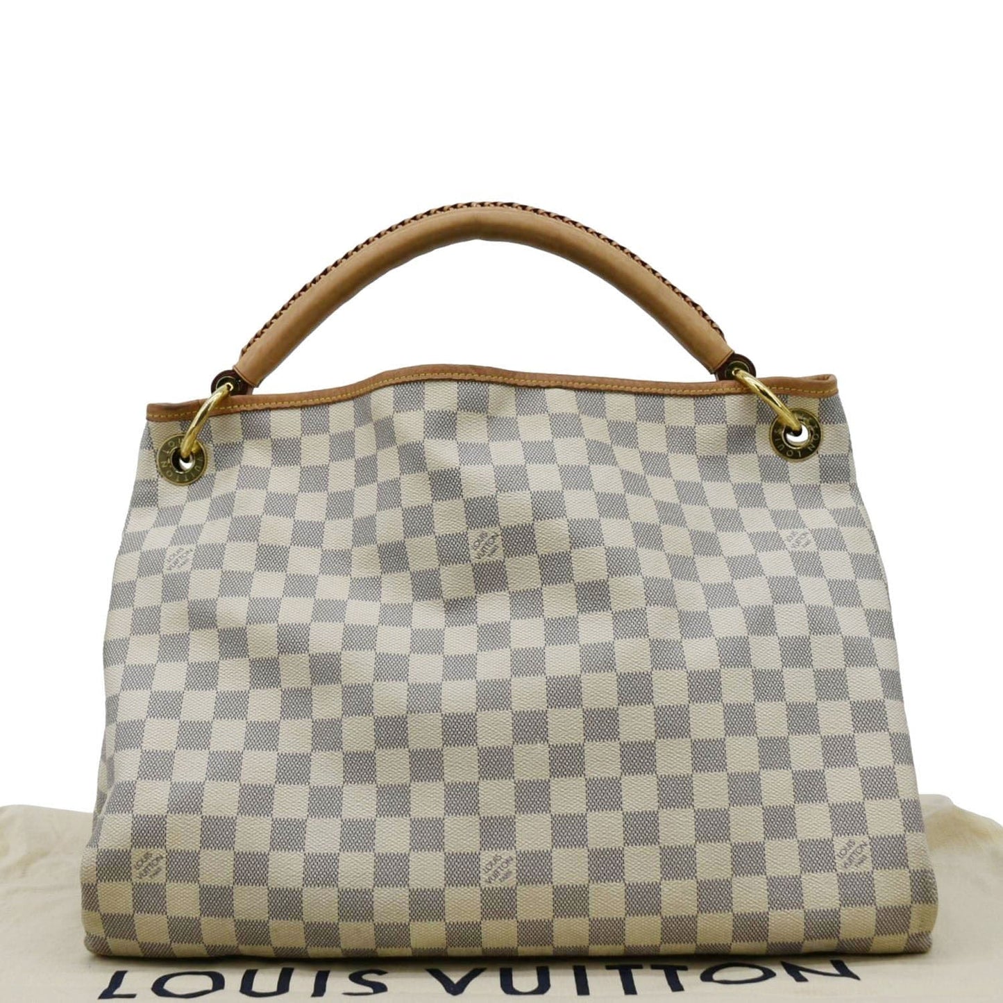 LOUIS VUITTON Artsy MM Damier Azur Hobo Shoulder Bag White