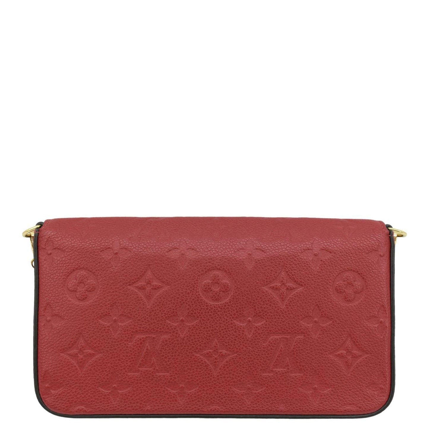 LOUIS VUITTON Felicie Monogram Empreinte Leather Pochette Crossbody Bag Red