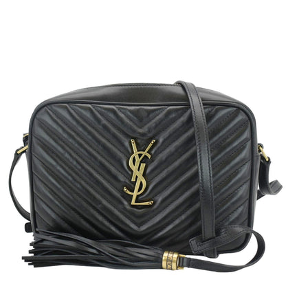 Saint Laurent Lou Leather Black Crossbody Style 34