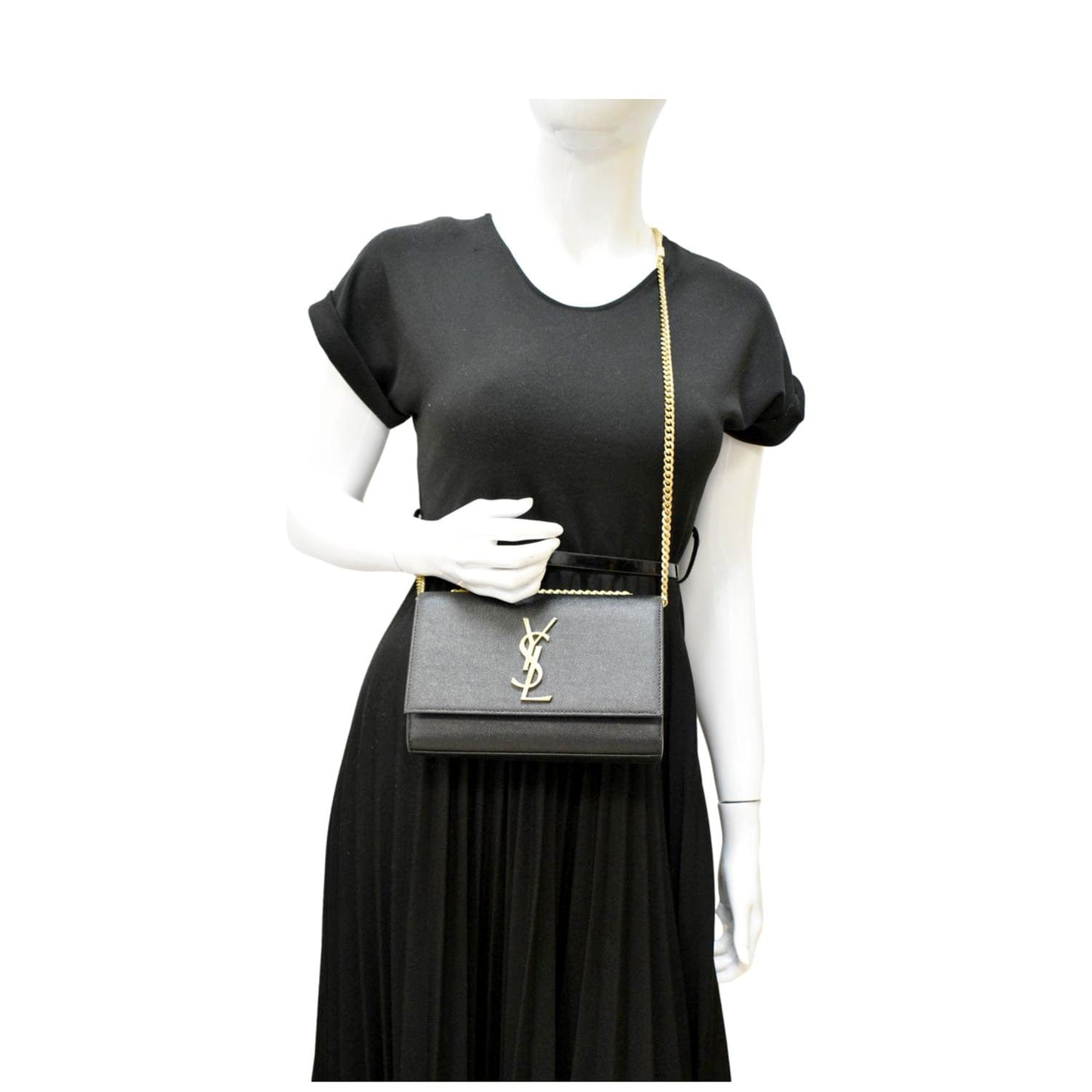 Saint Laurent Kate Leather Black Crossbody Style 21
