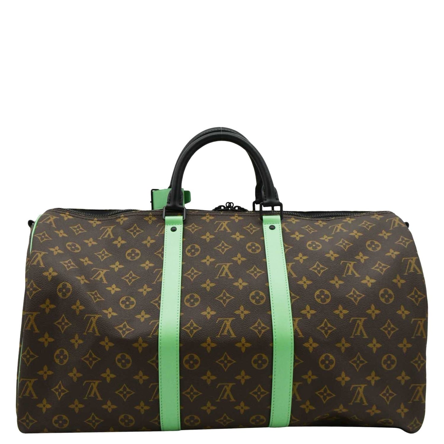 LOUIS VUITTON Keepall 50 Bandouliere Monogram Macassar Travel Bag Green