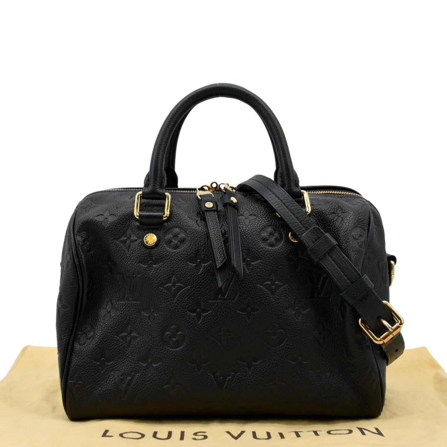 LOUIS VUITTON Bandouliere 25 Empreinte Leather Shoulder Bag Black