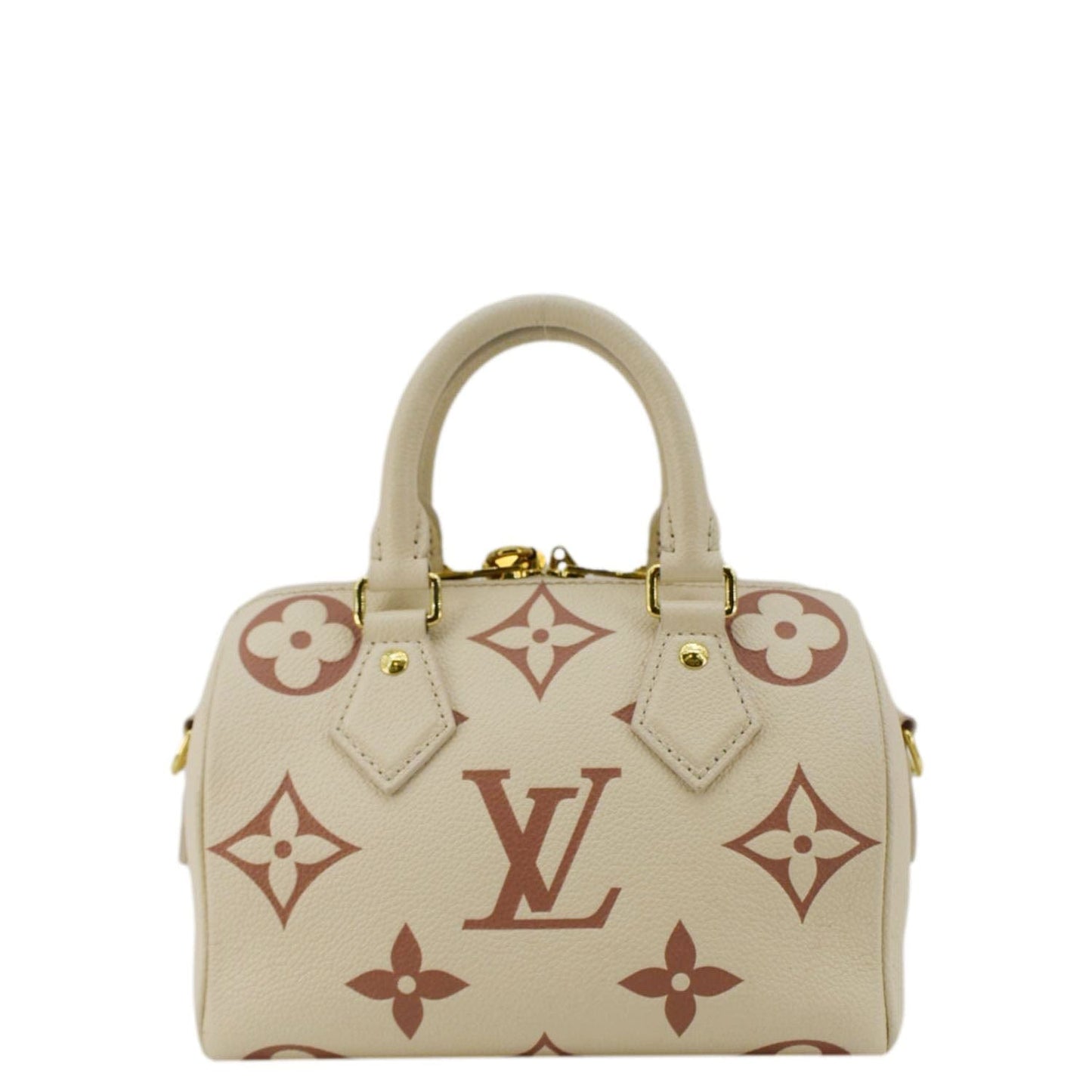 LOUIS VUITTON 20 Bandouliere Giant Monogram Empreinte Leather Shoulder Bag Cream