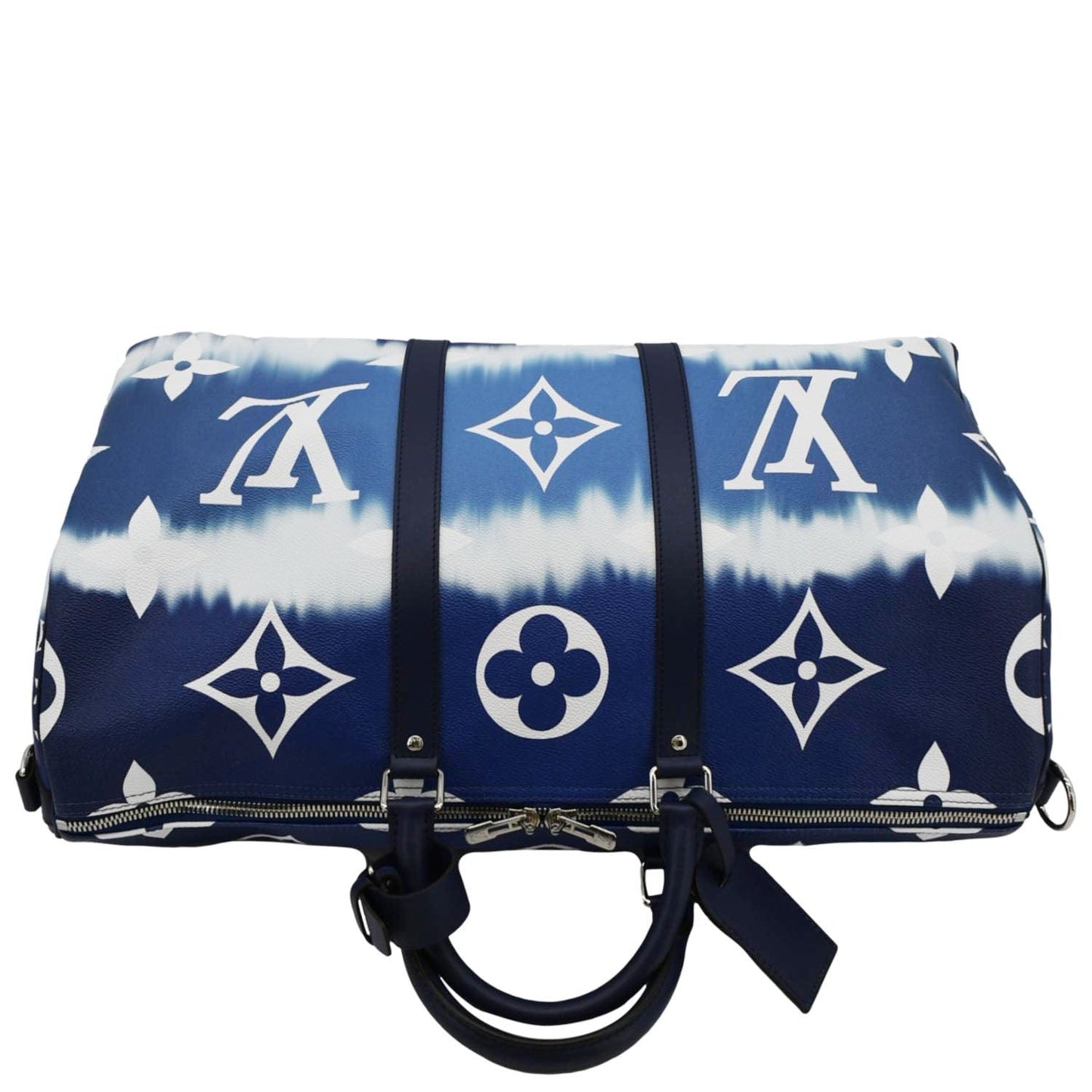 LOUIS VUITTON Keepall 50 Monogram Escale Bandouliere Canvas Travel Bag Blue