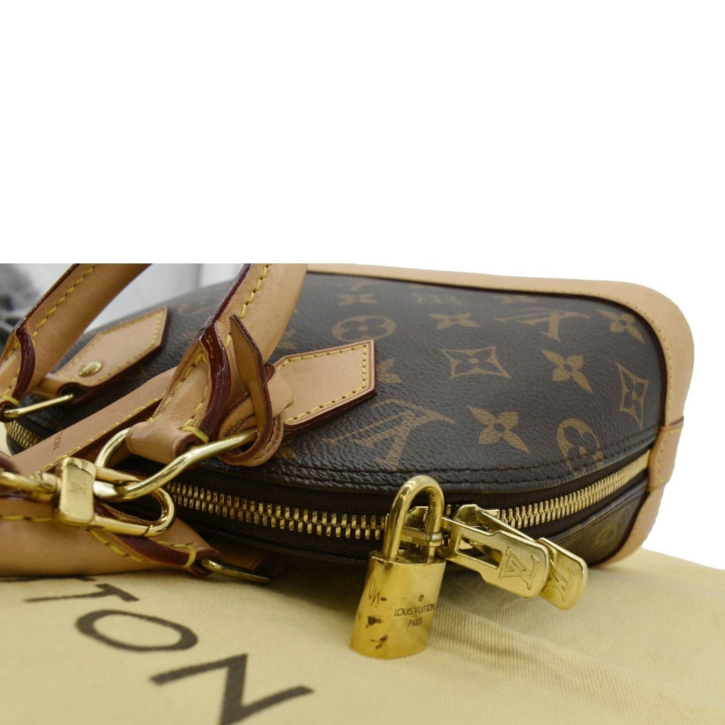 LOUIS VUITTON Alma BB Monogram Canvas Crossbody Bag Brown