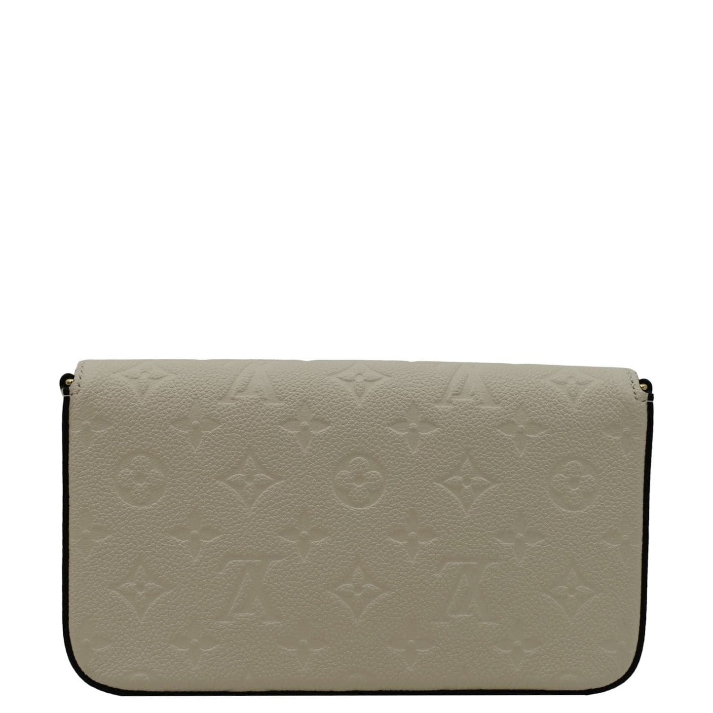 LOUIS VUITTON Felicie Monogram Empreinte Leather Pochette Crossbody Bag Cream
