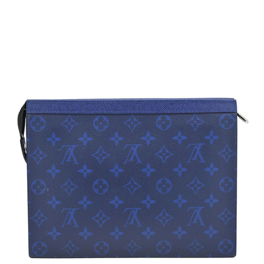 LOUIS VUITTON Voyage MM Taigarama Pochette Bag Blue