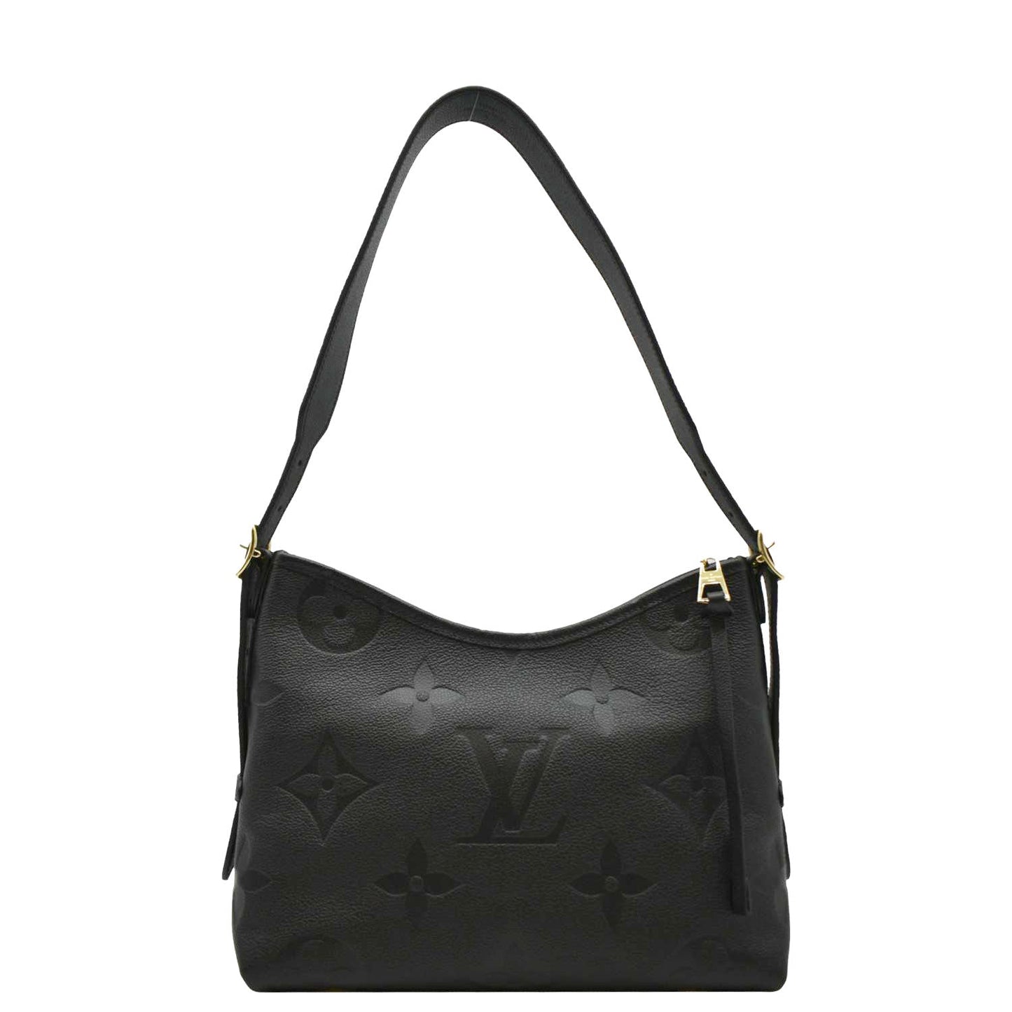 LOUIS VUITTON Carryall PM Monogram Empreinte Leather Shoulder Bag Black
