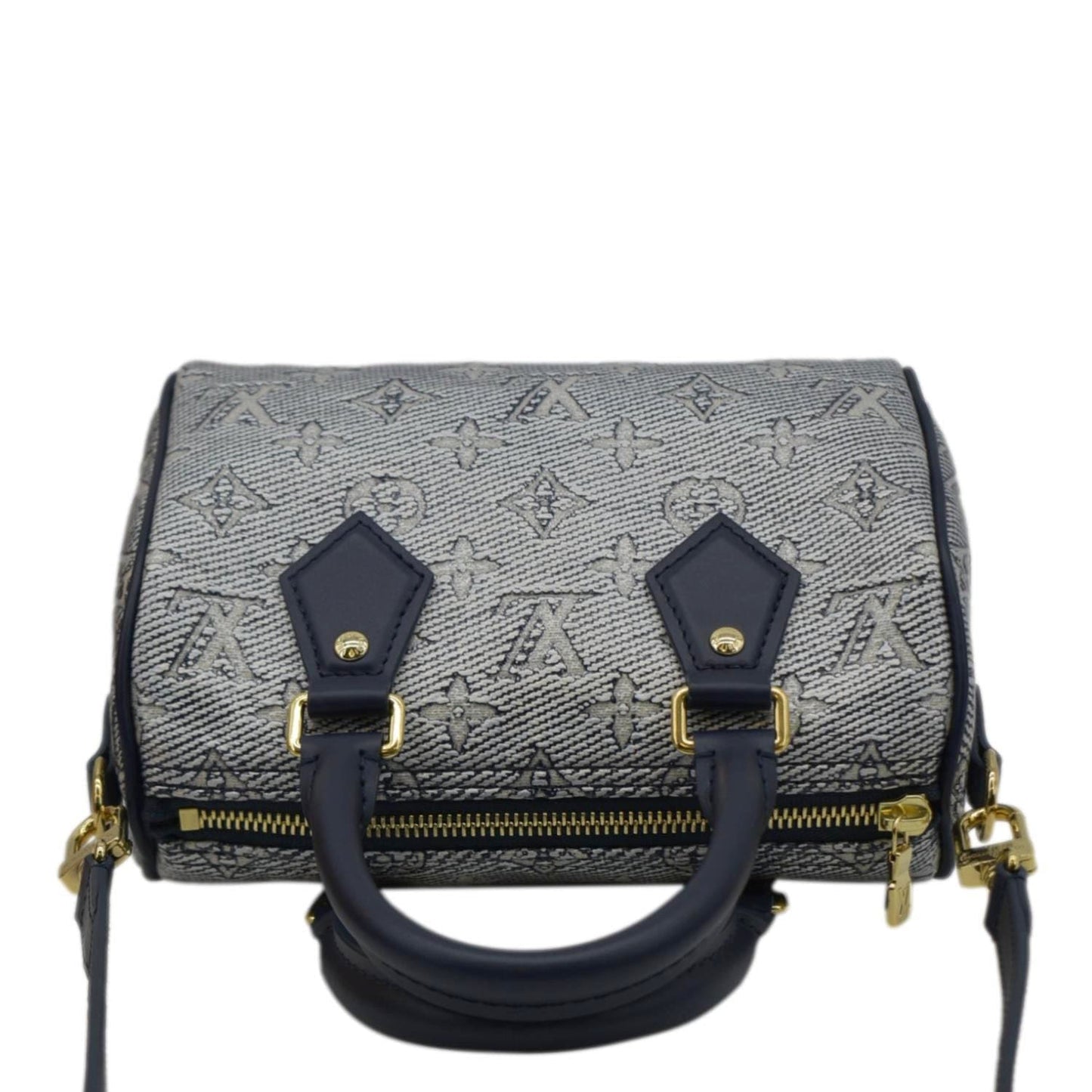 LOUIS VUITTON Monoglam Bandouliere 20 Jacquard Canvas Shoulder Bag Navy
