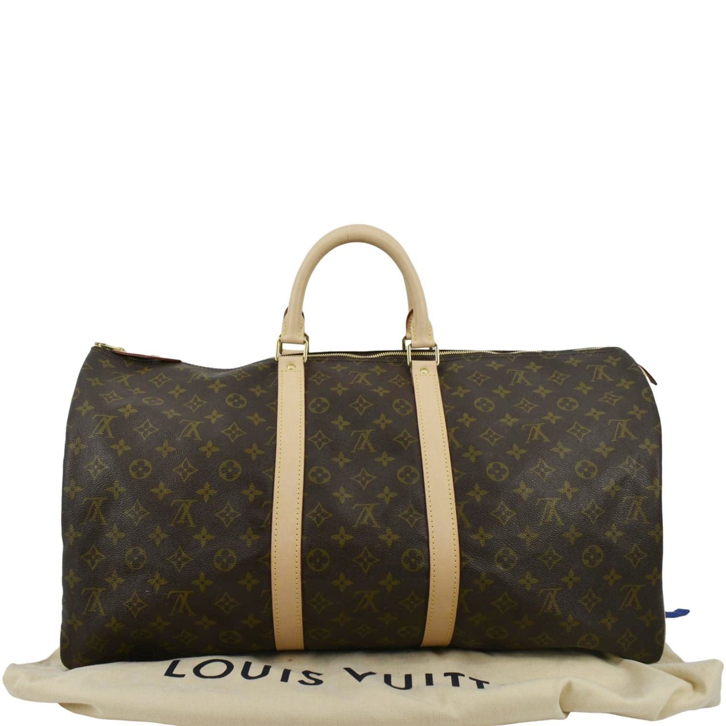 LOUIS VUITTON Keepall 55 Monogram Canvas Travel Bag Brown