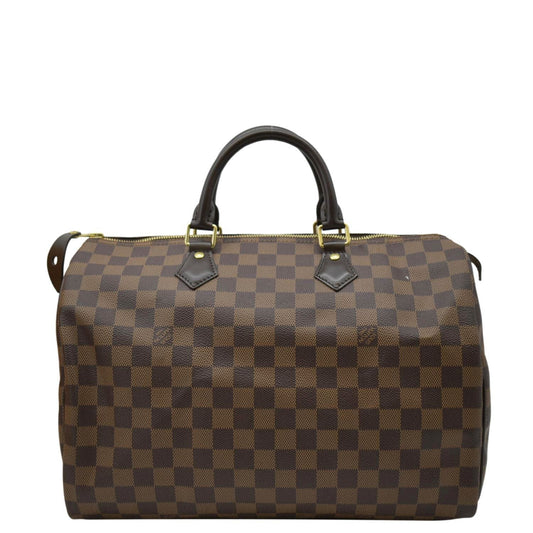 LOUIS VUITTON 30 Damier Ebene Satchel Bag Brown
