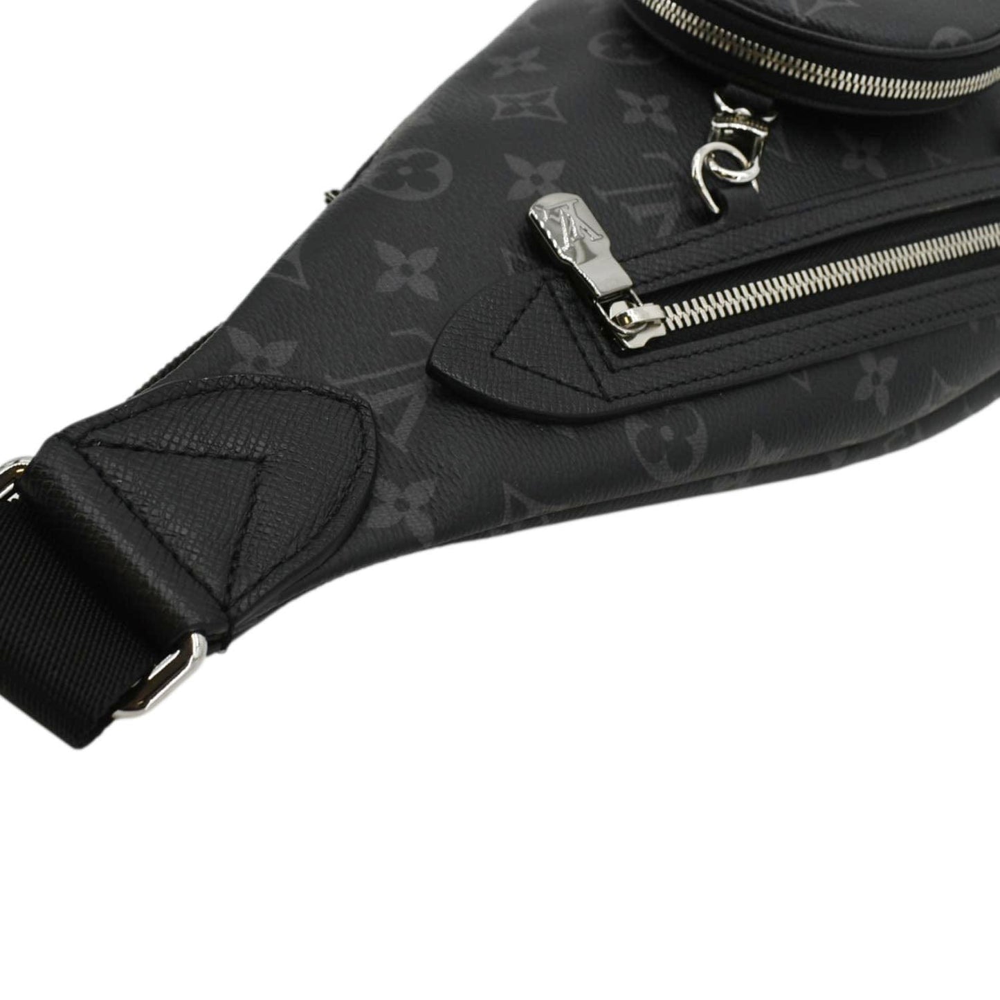 LOUIS VUITTON Duo Sling Taigarama Backpack Bag Black