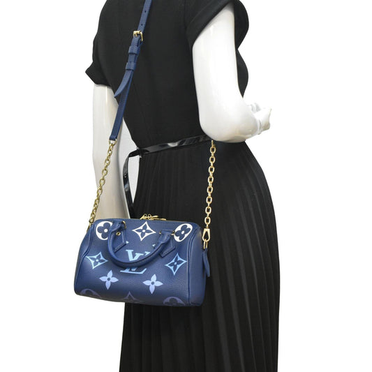 LOUIS VUITTON 20 Bandouliere Empreinte Monogram Shoulder Bag Degrade Blue
