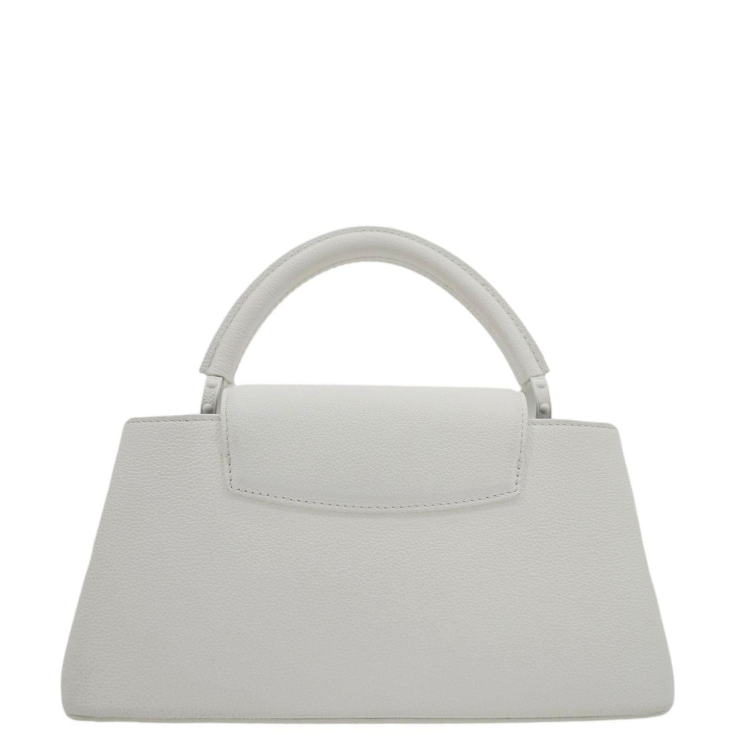 LOUIS VUITTON Capucines East-West MM Leather Crossbody Bag White