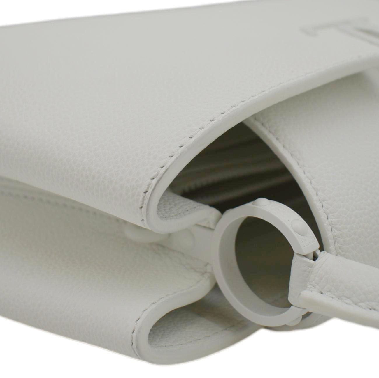 LOUIS VUITTON Capucines East-West MM Leather Crossbody Bag White