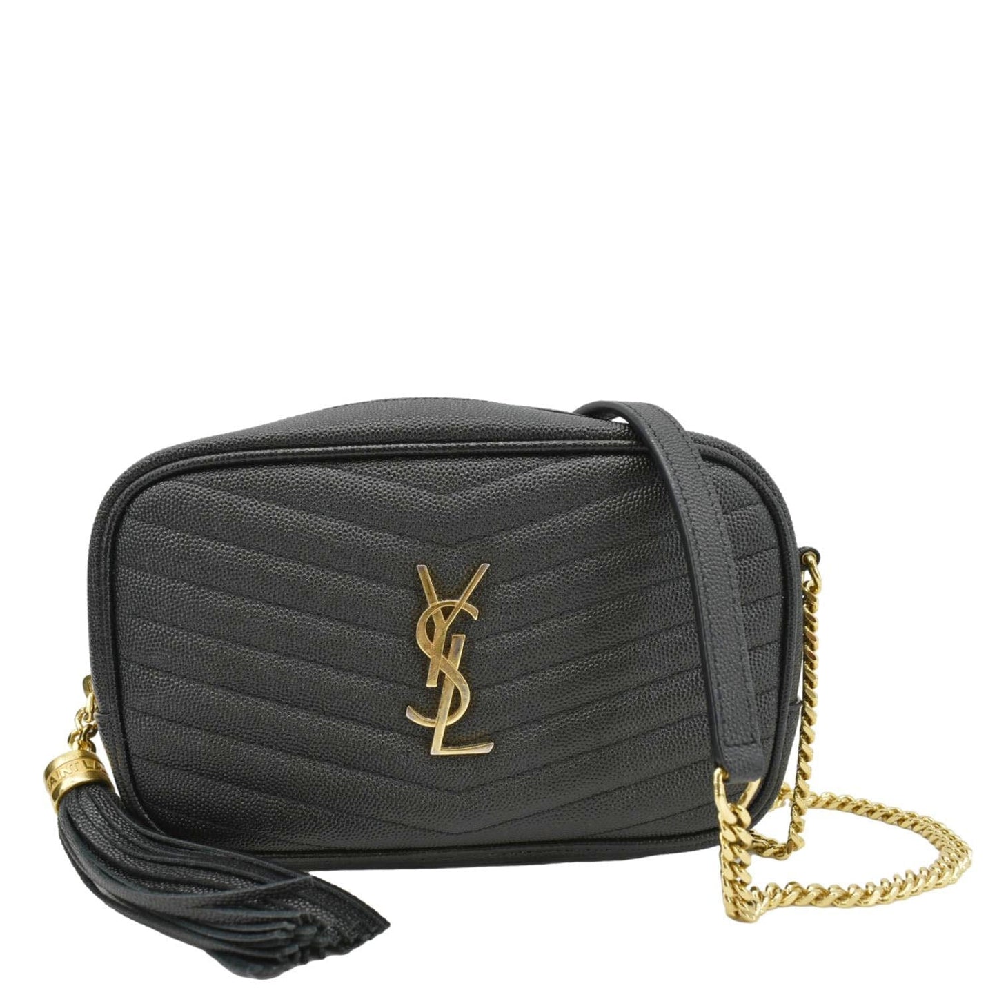 Saint Laurent Lou Leather Black Crossbody Style 31