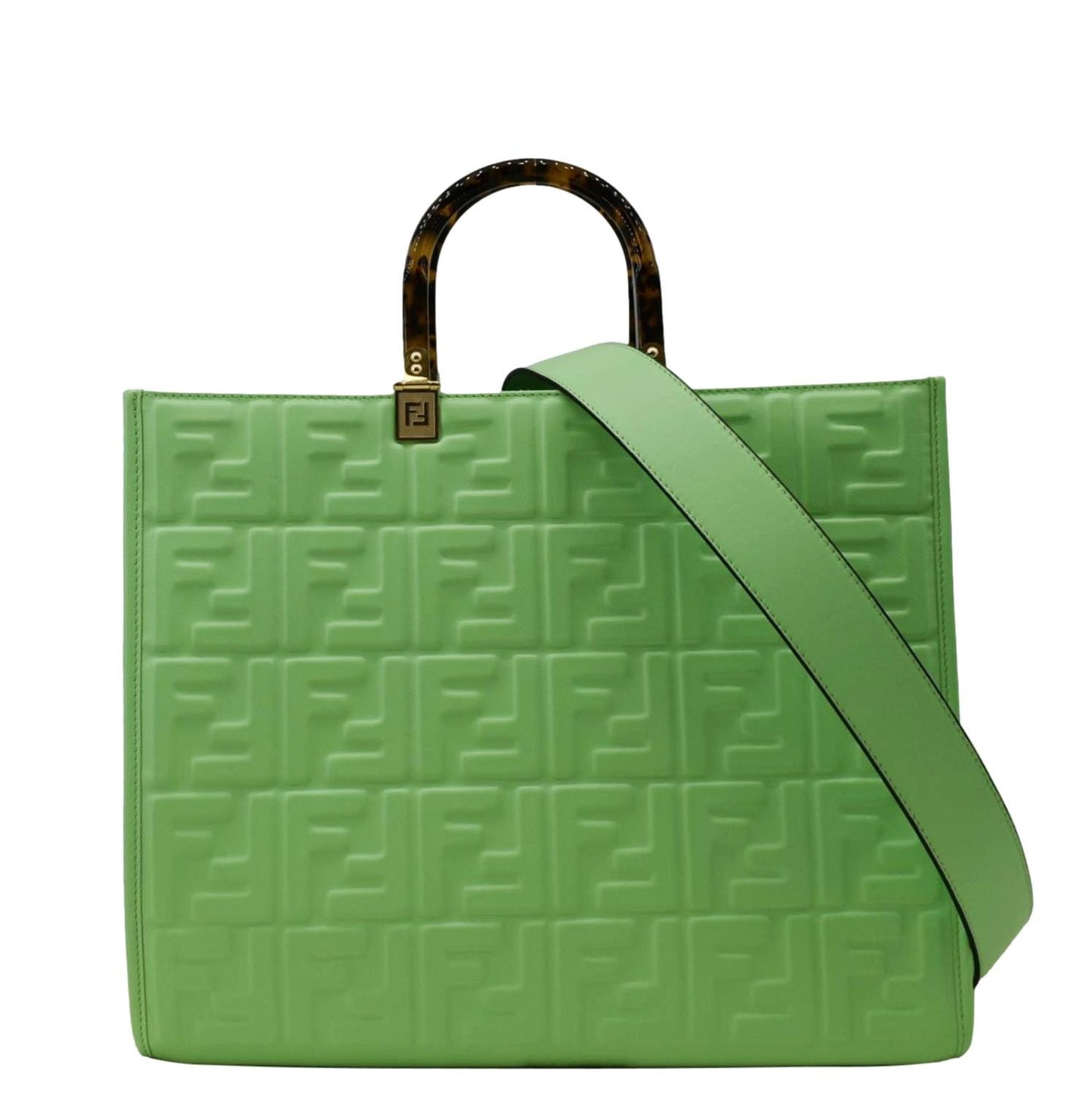 Fendi Sunshine Leather Red Tote Bag Style 24