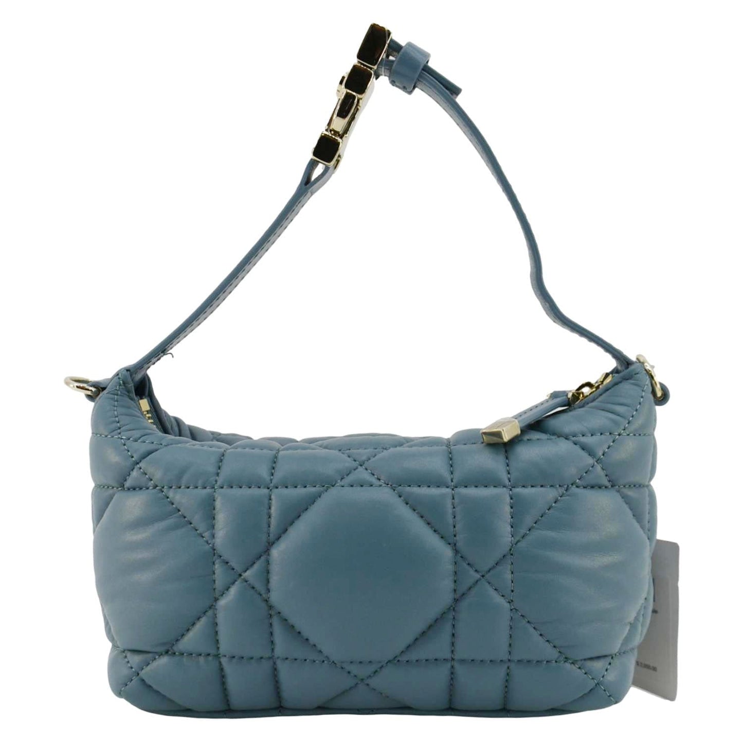 Christian Dior Diortravel Calfskin Macrocannage Clutch Bag Blue