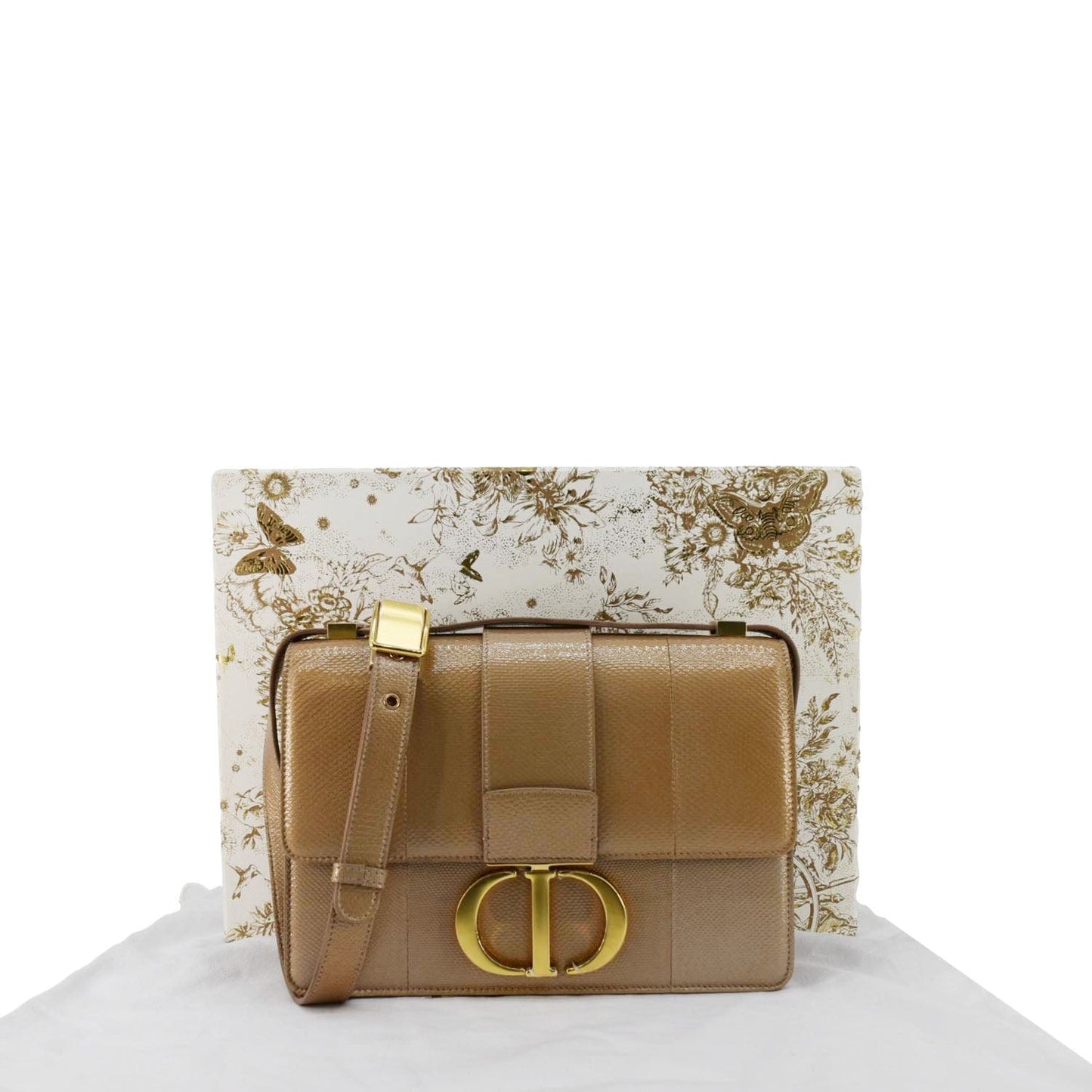 Christian Dior 30 Montaigne Flap Leather Crossbody Bag Brown