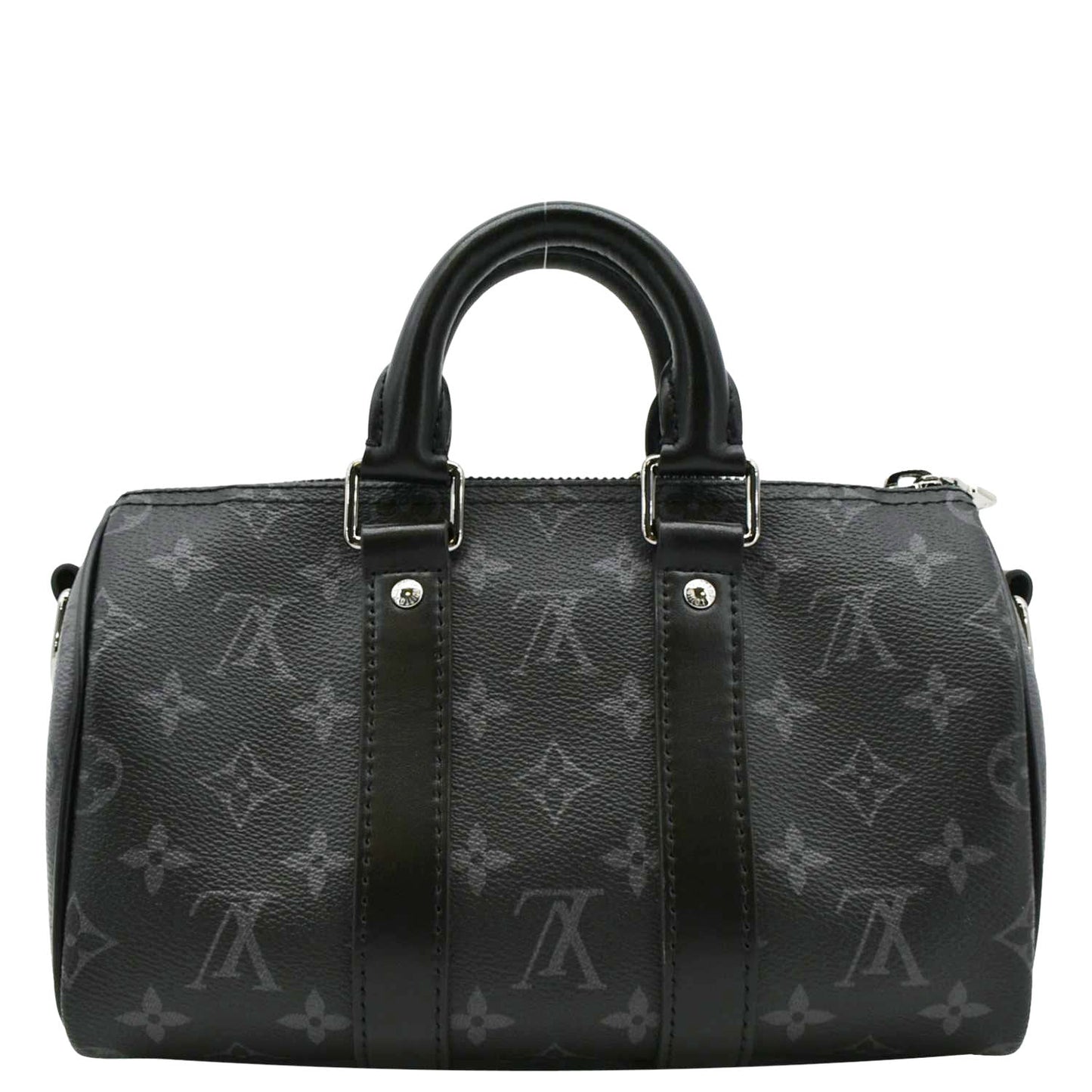 LOUIS VUITTON Keepall 25 Bandouliere Monogram Eclipse Reverse Canvas Crossbody Bag Black