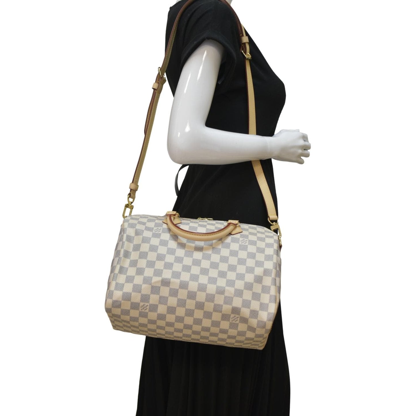LOUIS VUITTON 30 Bandouliere Damier Azur Shoulder Bag White