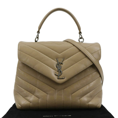 Saint Laurent Loulou Leather Beige Shoulder Bag