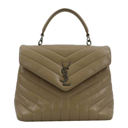 Saint Laurent Loulou Leather Beige Shoulder Bag