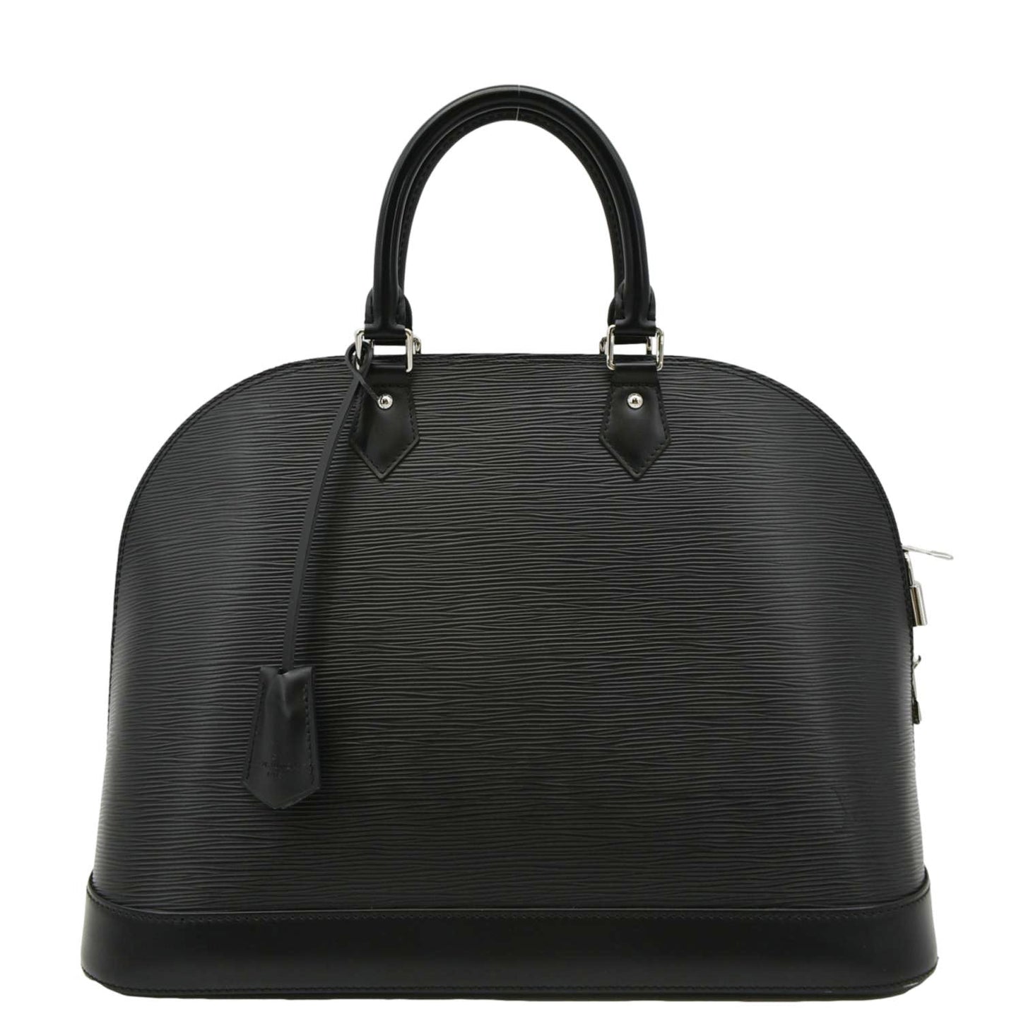 LOUIS VUITTON Alma GM Epi Leather Satchel Bag Black