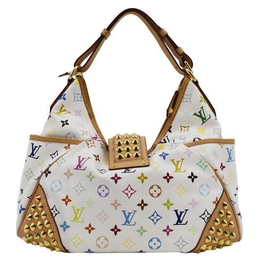 LOUIS VUITTON Chrissie Monogram Multicolor Canvas Hobo Bag White