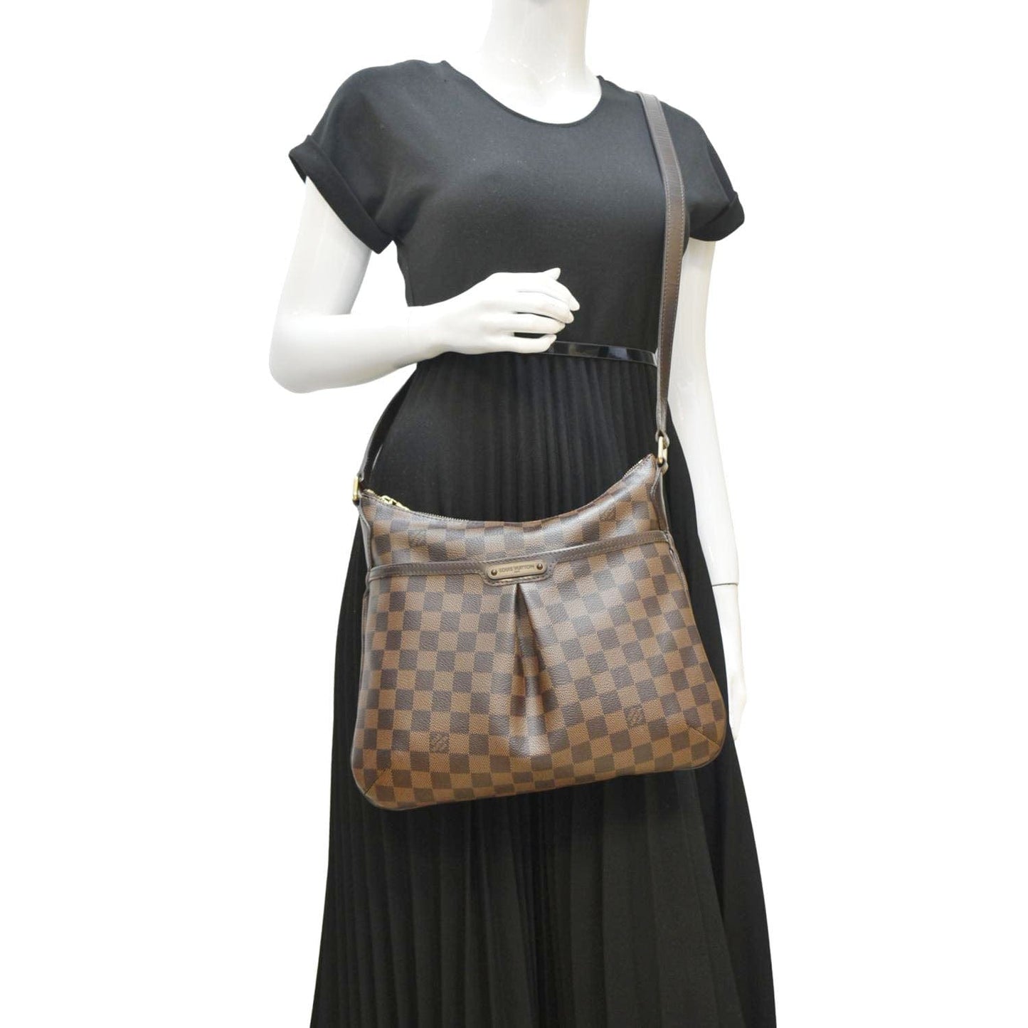 LOUIS VUITTON Bloomsbury Damier Ebene Crossbody Bag Brown