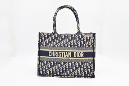Dior Medium Book Tote in Navy Blue Oblique Canvas