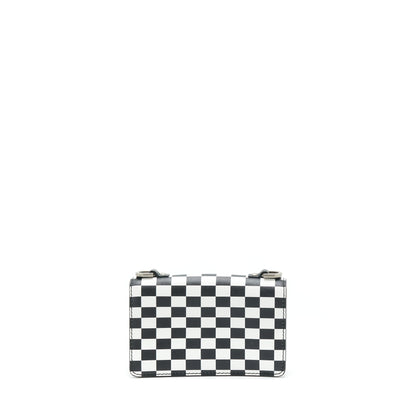 Dior Mini J’adior Flap Purse Black/ White With Wide Shoulder Strap