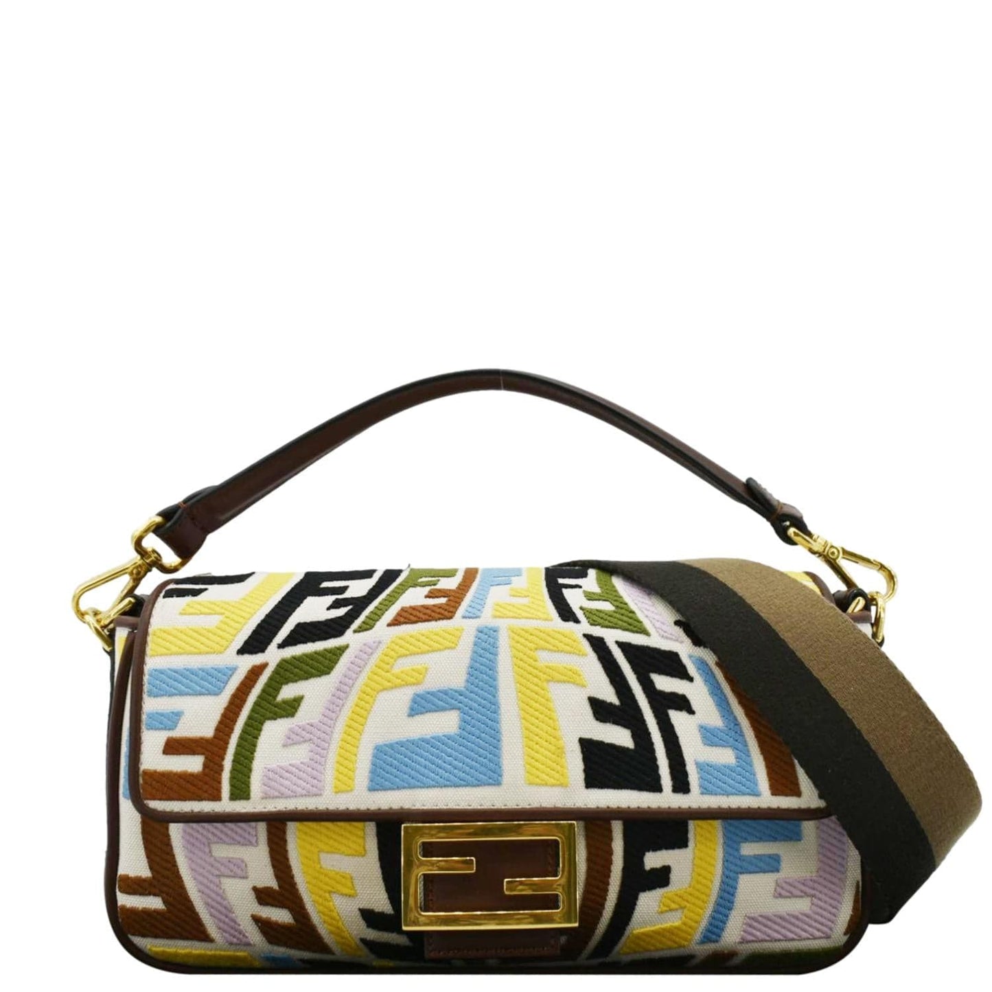 Fendi Baguette Canvas Red Shoulder Bag Style 58